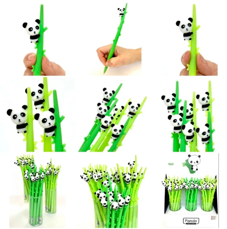 22389 PANDA BAMBOO WIGGLE GEL PEN-48