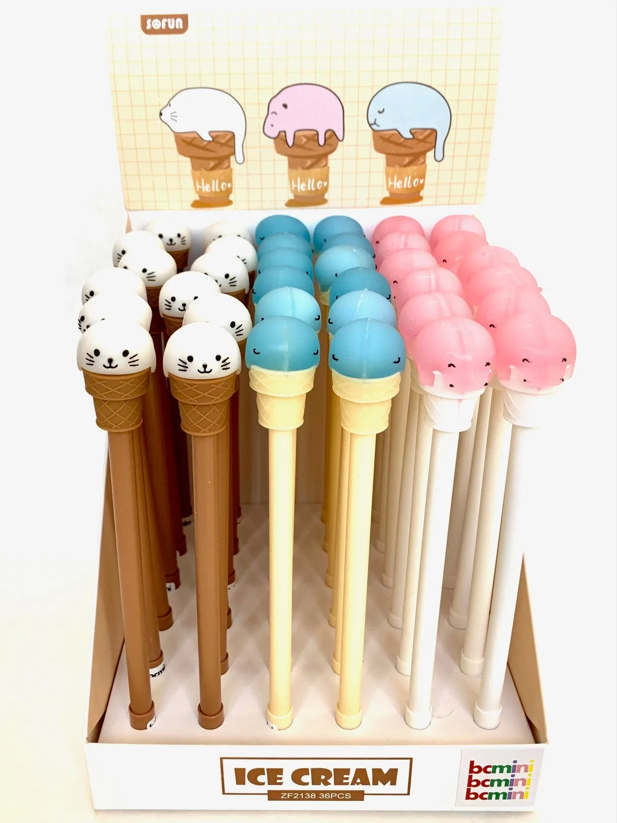 22402 ICE CREAM ANIMALS GEL PEN-36