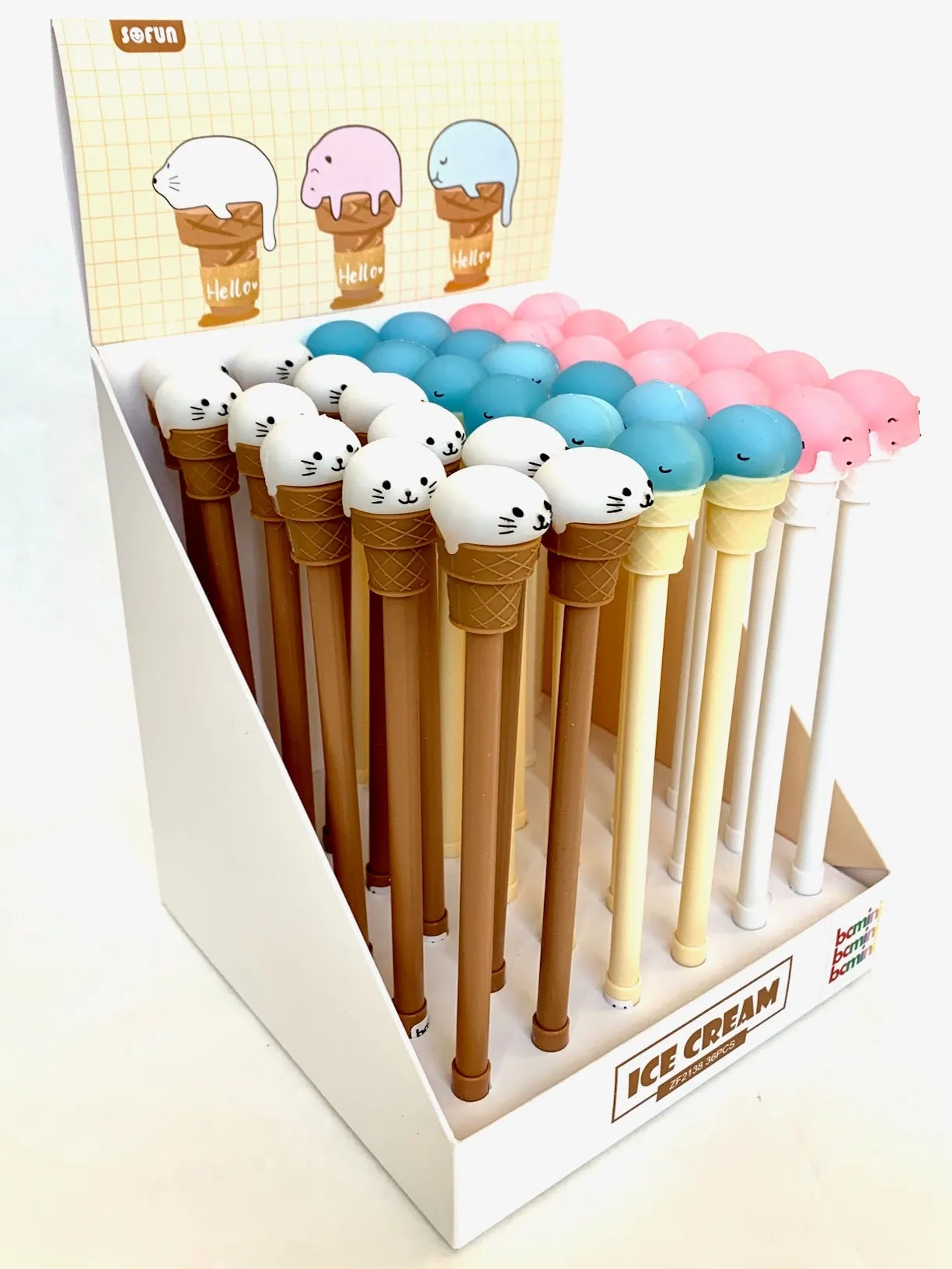 22402 ICE CREAM ANIMALS GEL PEN-36