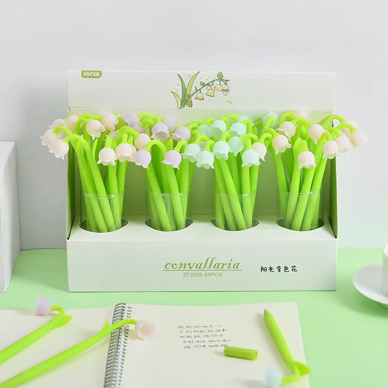 22413 LILY OF THE VALLEY FLOWER COLOR CHANGING GEL PEN-48 no