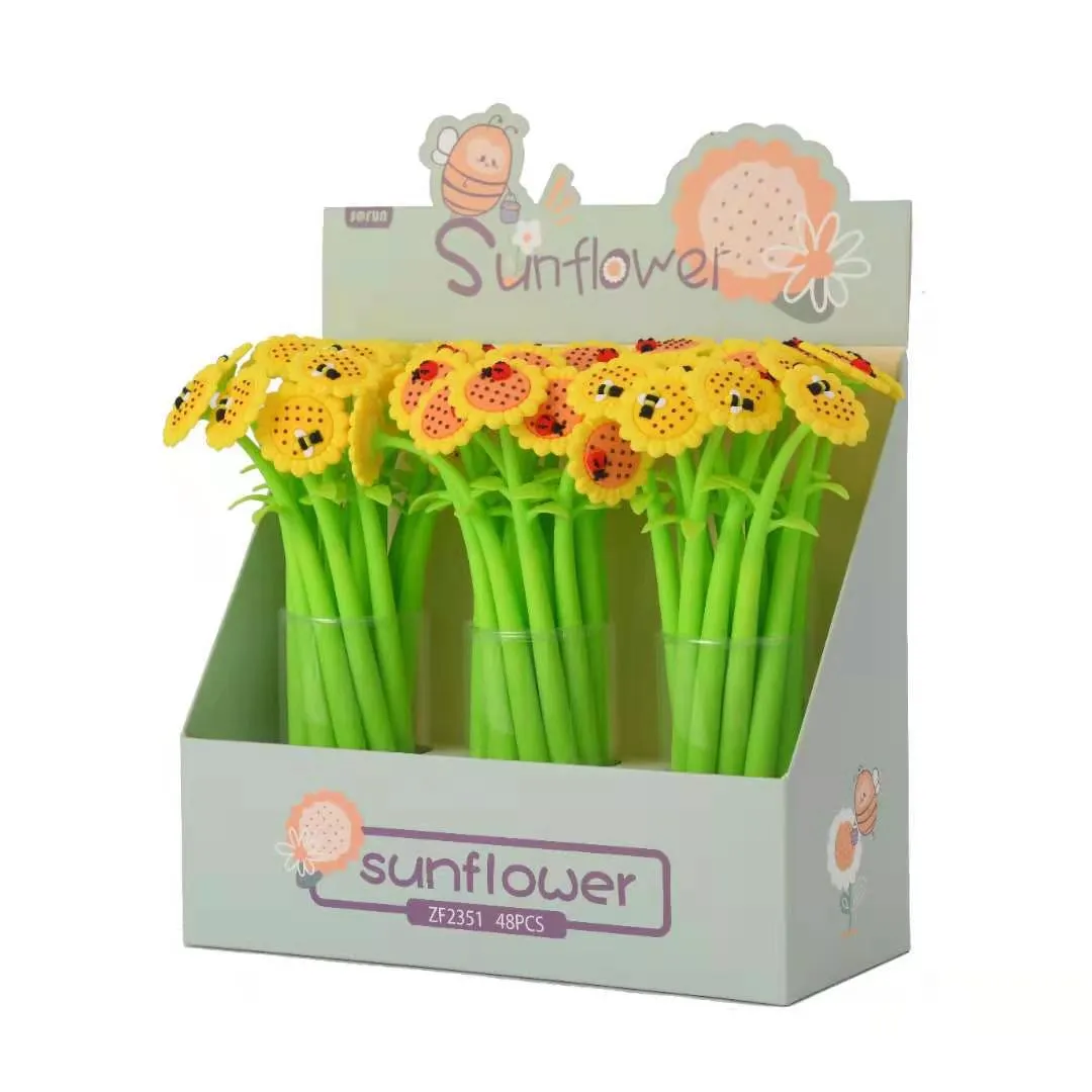 22429 SUNFLOWER LADYBUG & BEE WIGGLE GEL PEN-48