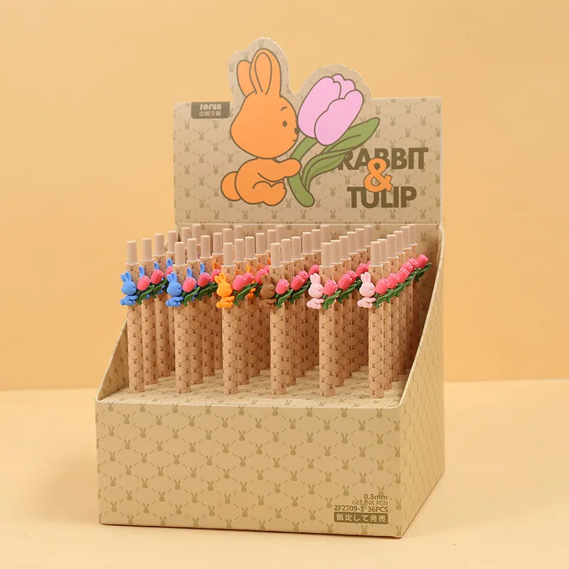 22525 RABBIT & TULIP RETRACTABLE GEL PEN-36