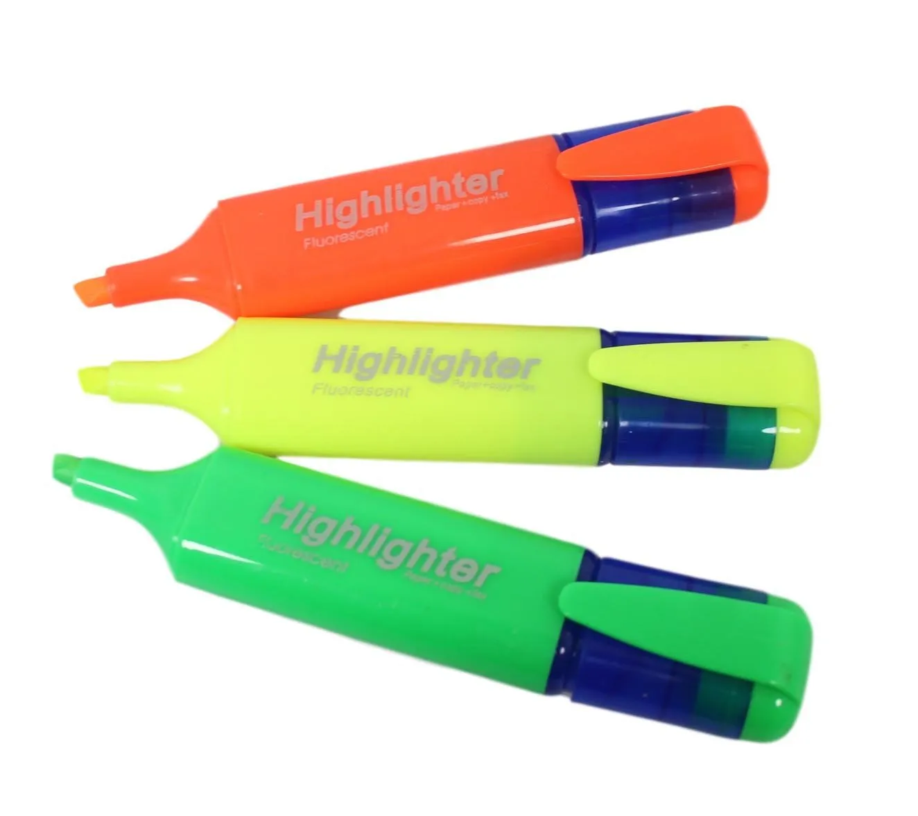 3 Pack Neon Coloured Highlighters School Stationery Highlighter Set 5565 (Parcel Rate)