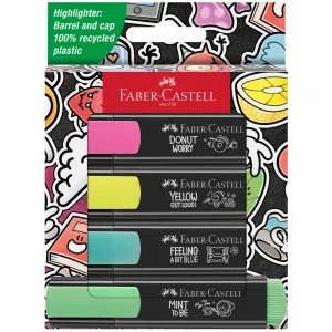 4 Neon Graffiti Highlighter Set