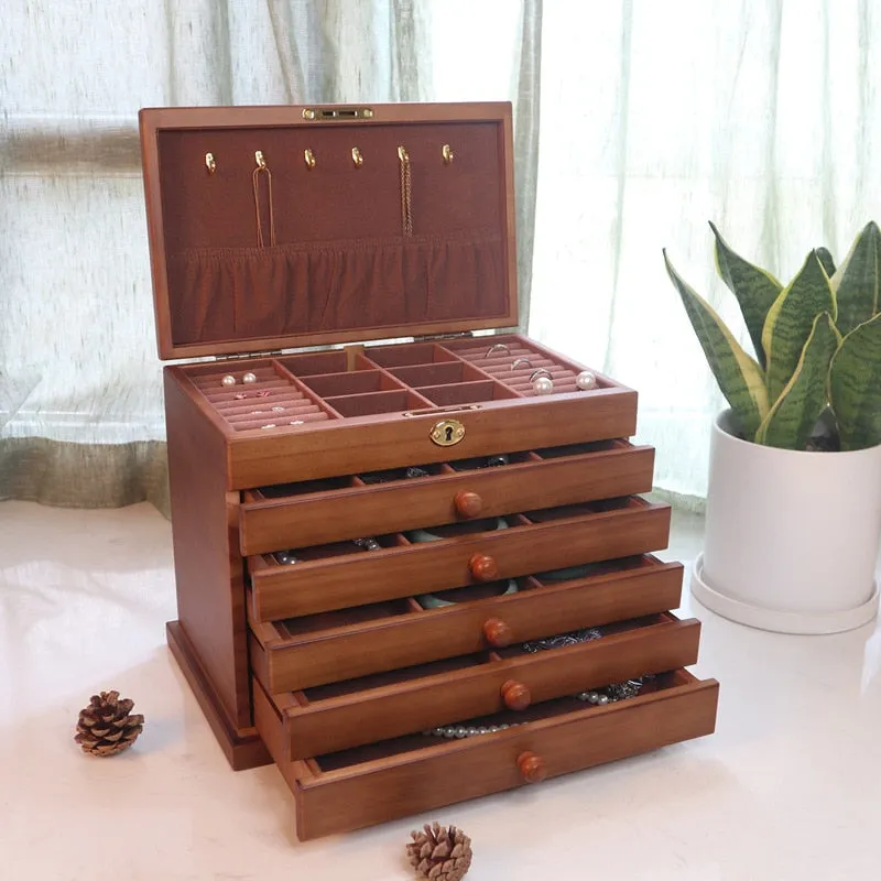 6-Layer Wooden Jewelry Box