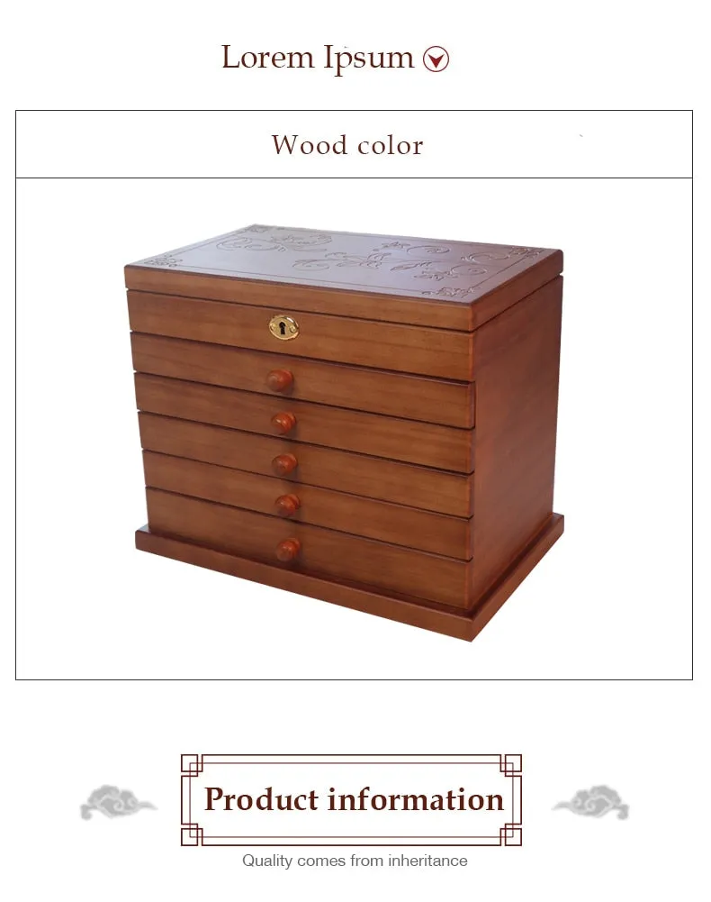 6-Layer Wooden Jewelry Box