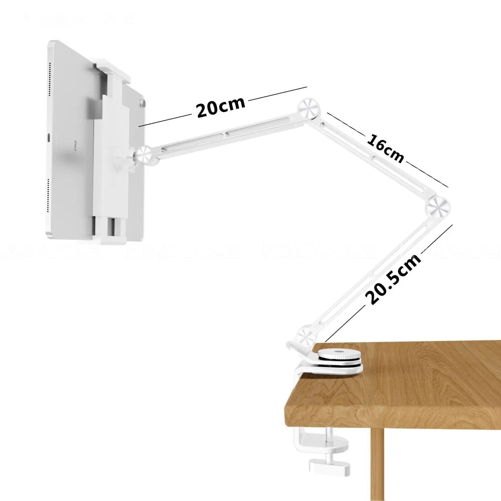 Adjustable Rotating Tablet Holder Stand - Portable Monitor Holder, Pad and Phone Clip Mount