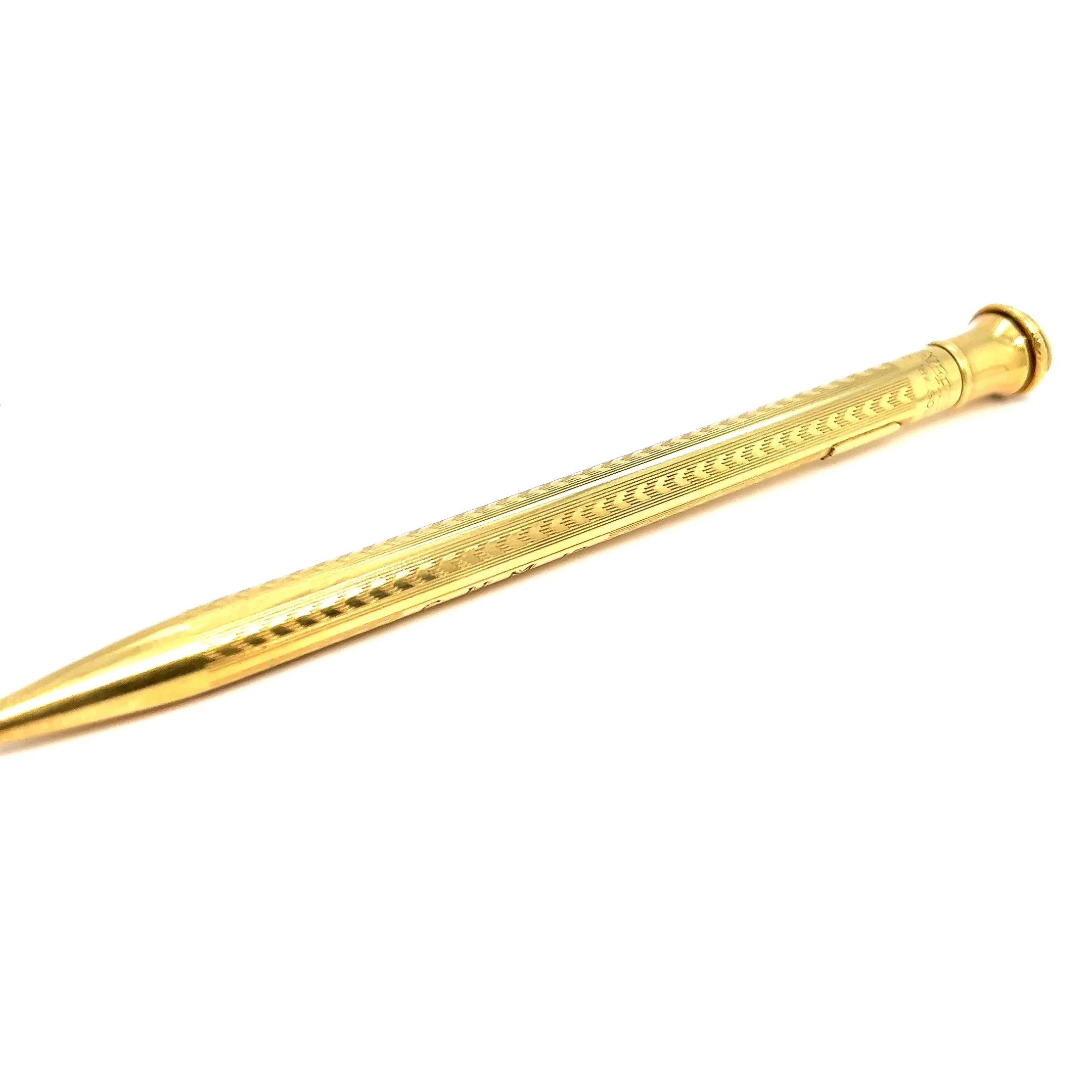 Art Deco 18 Karat Solid Yellow Gold Wahl Eversharp Mechanical Pencil