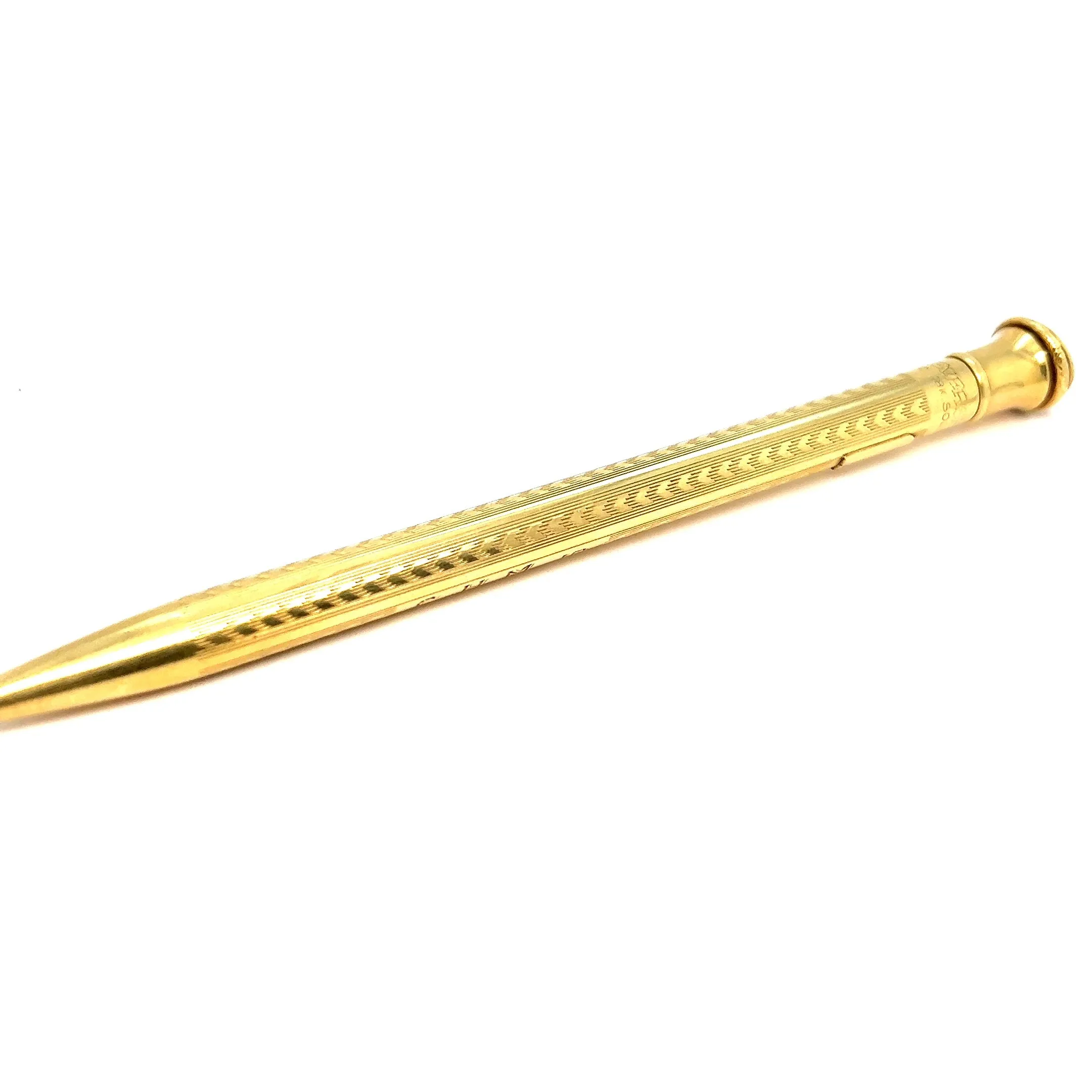 Art Deco 18 Karat Solid Yellow Gold Wahl Eversharp Mechanical Pencil