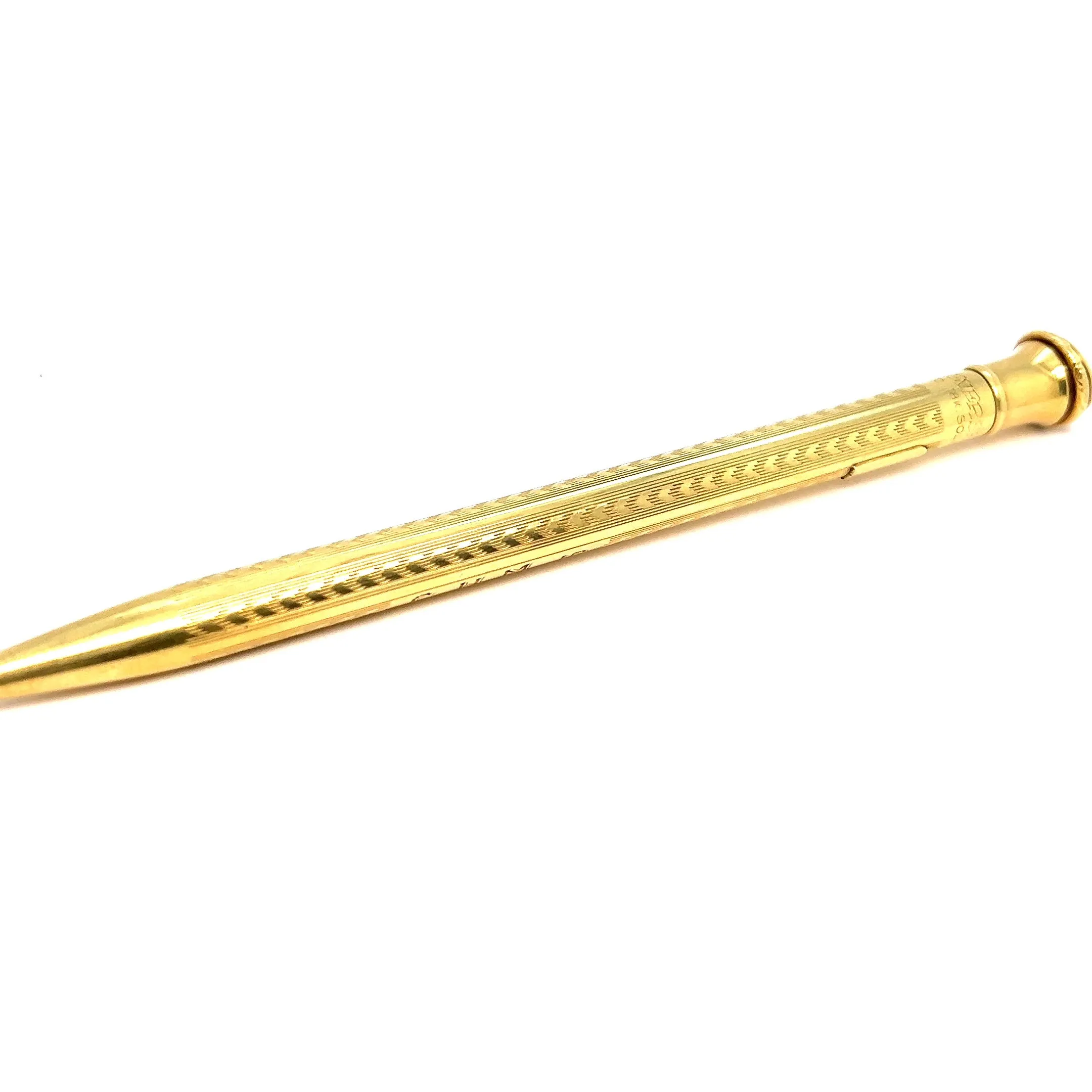 Art Deco 18 Karat Solid Yellow Gold Wahl Eversharp Mechanical Pencil