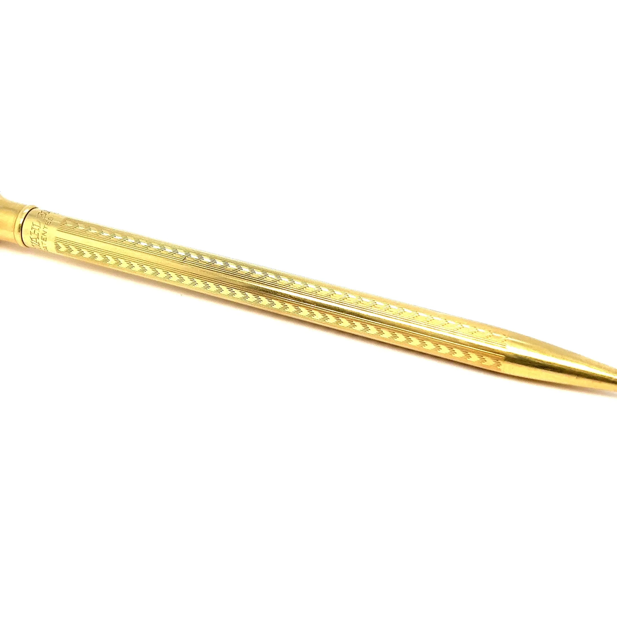 Art Deco 18 Karat Solid Yellow Gold Wahl Eversharp Mechanical Pencil