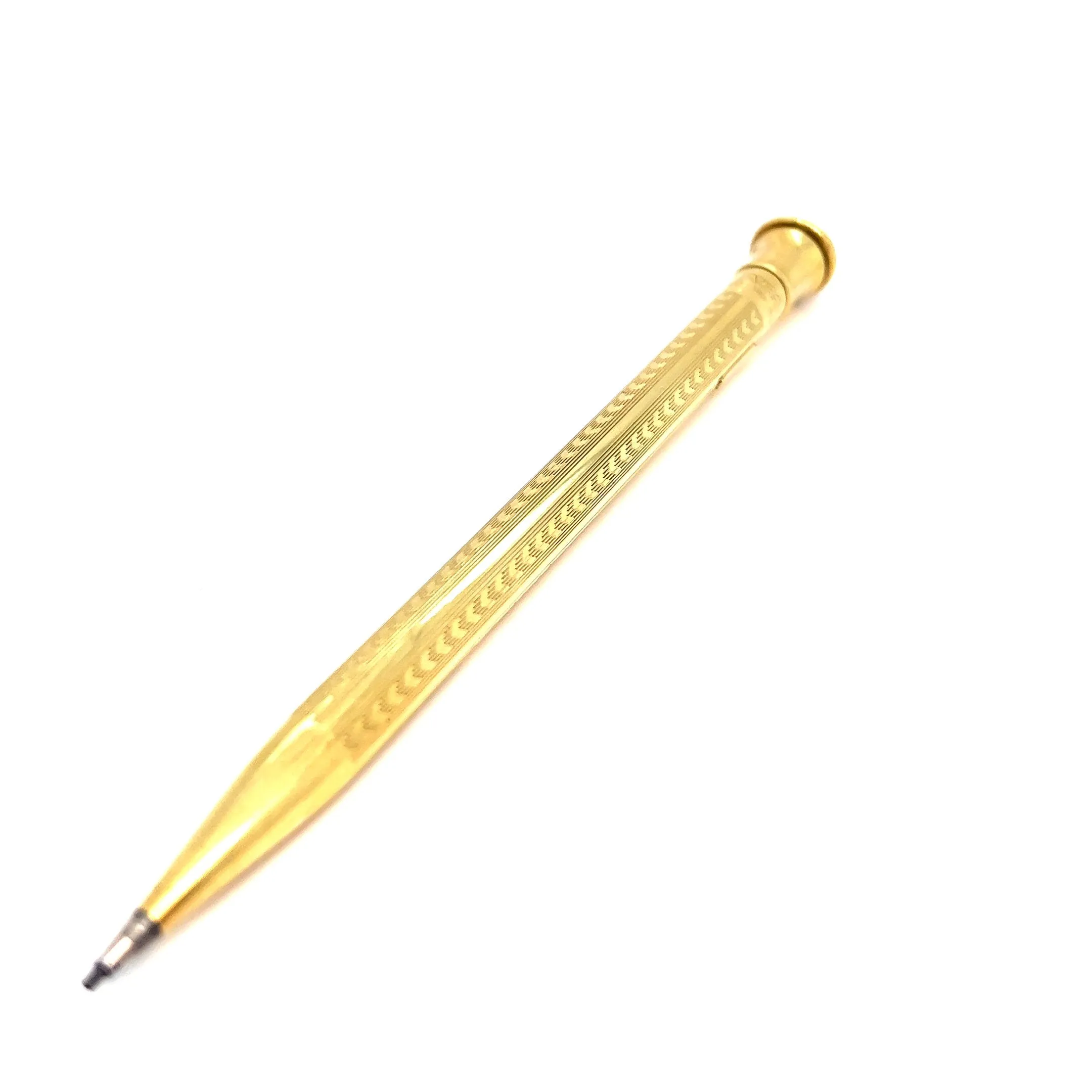 Art Deco 18 Karat Solid Yellow Gold Wahl Eversharp Mechanical Pencil