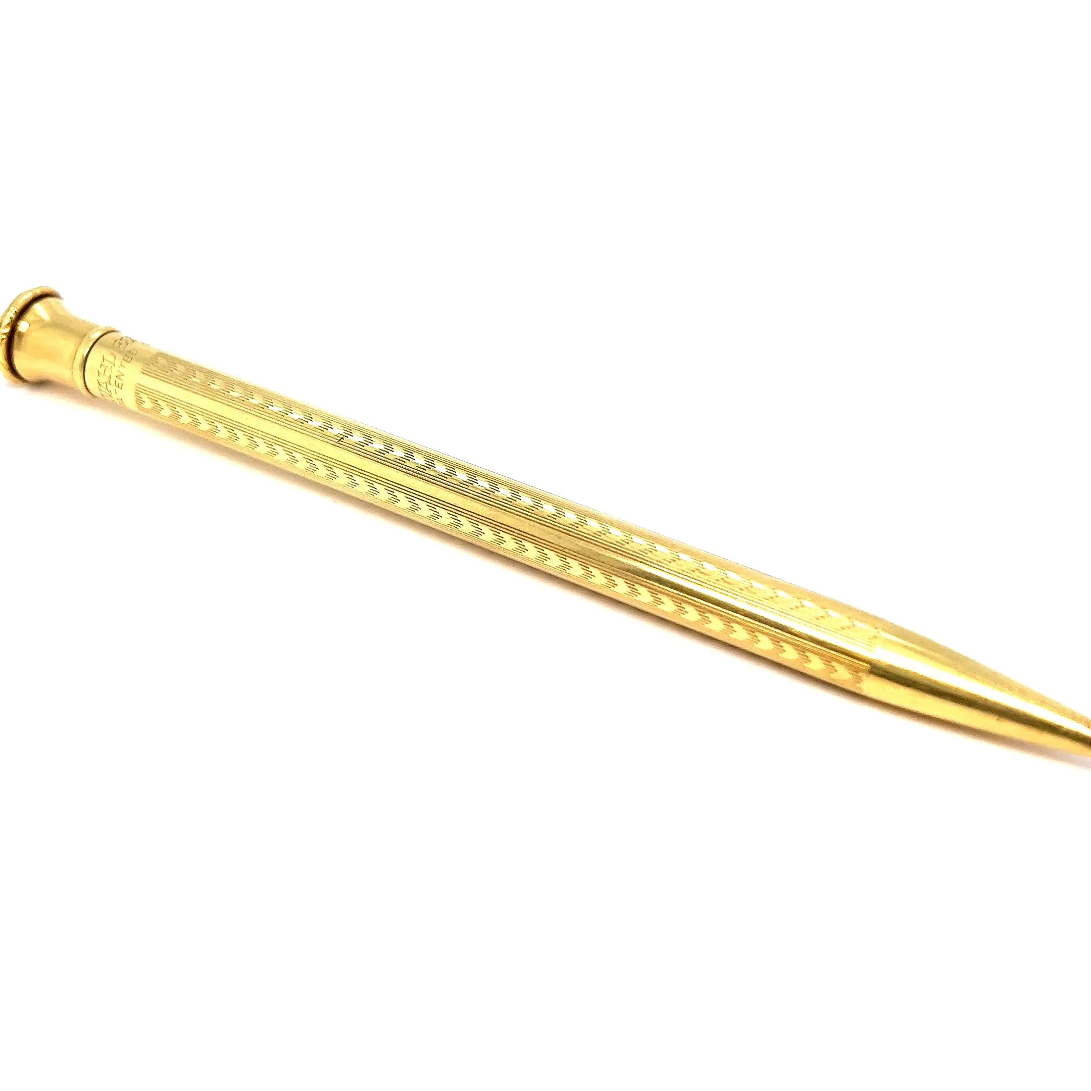 Art Deco 18 Karat Solid Yellow Gold Wahl Eversharp Mechanical Pencil