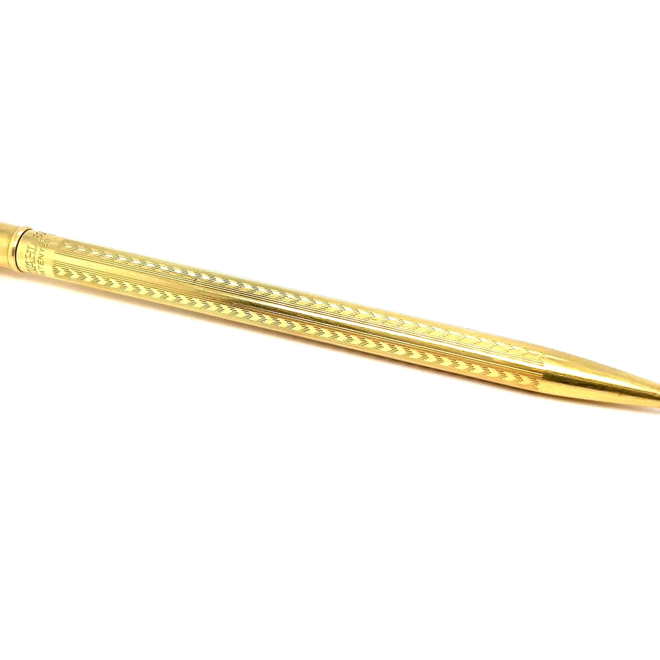 Art Deco 18 Karat Solid Yellow Gold Wahl Eversharp Mechanical Pencil