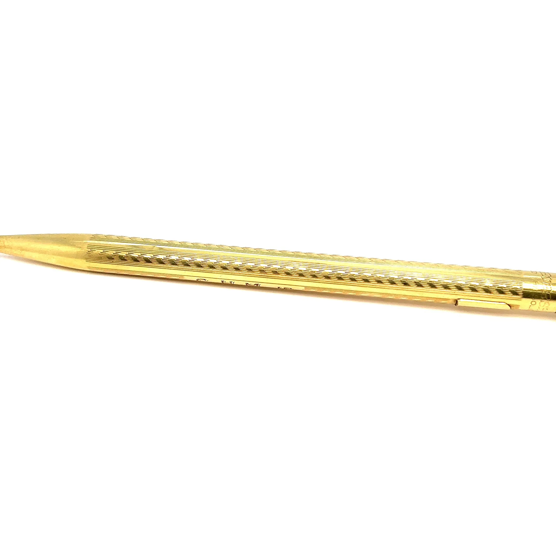 Art Deco 18 Karat Solid Yellow Gold Wahl Eversharp Mechanical Pencil