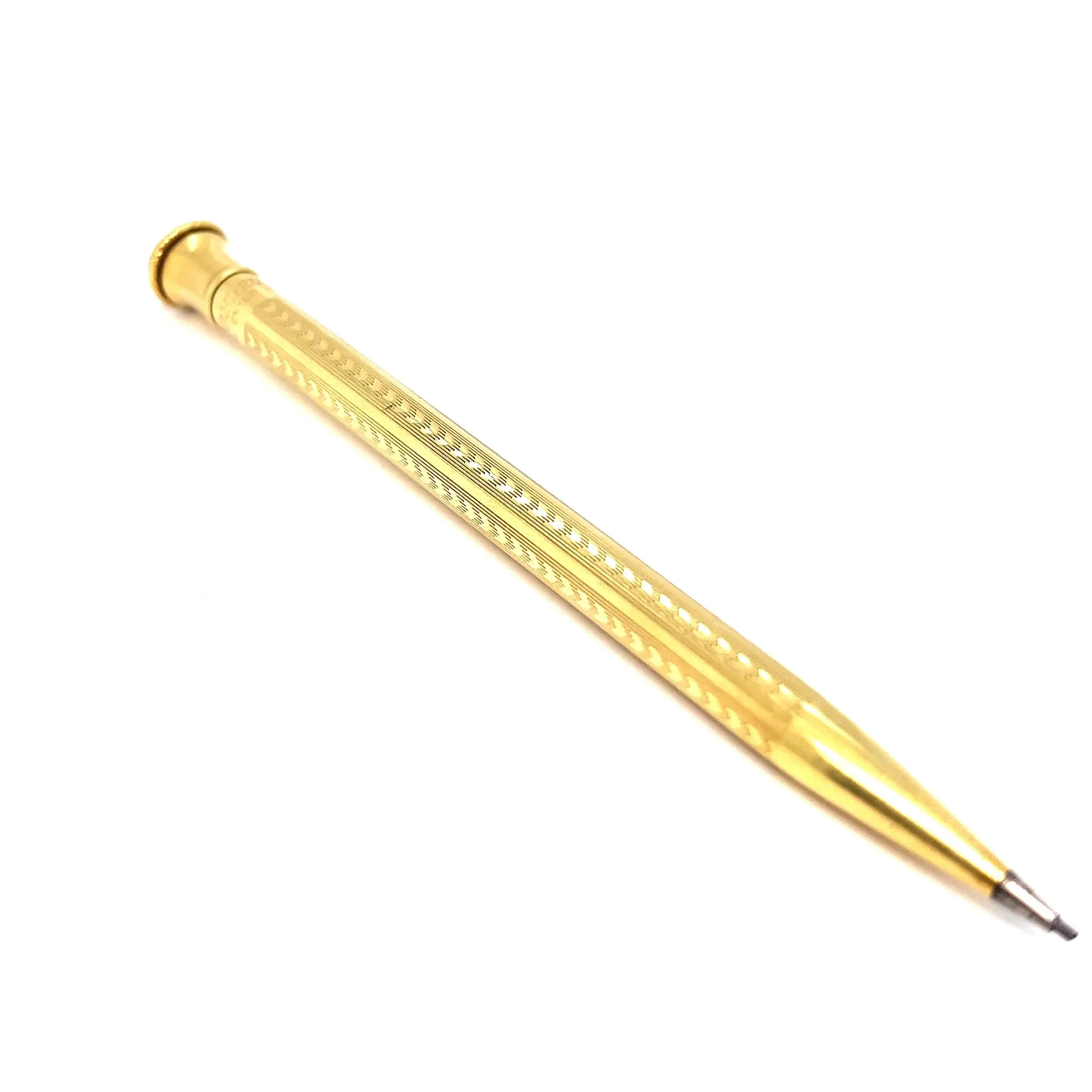 Art Deco 18 Karat Solid Yellow Gold Wahl Eversharp Mechanical Pencil