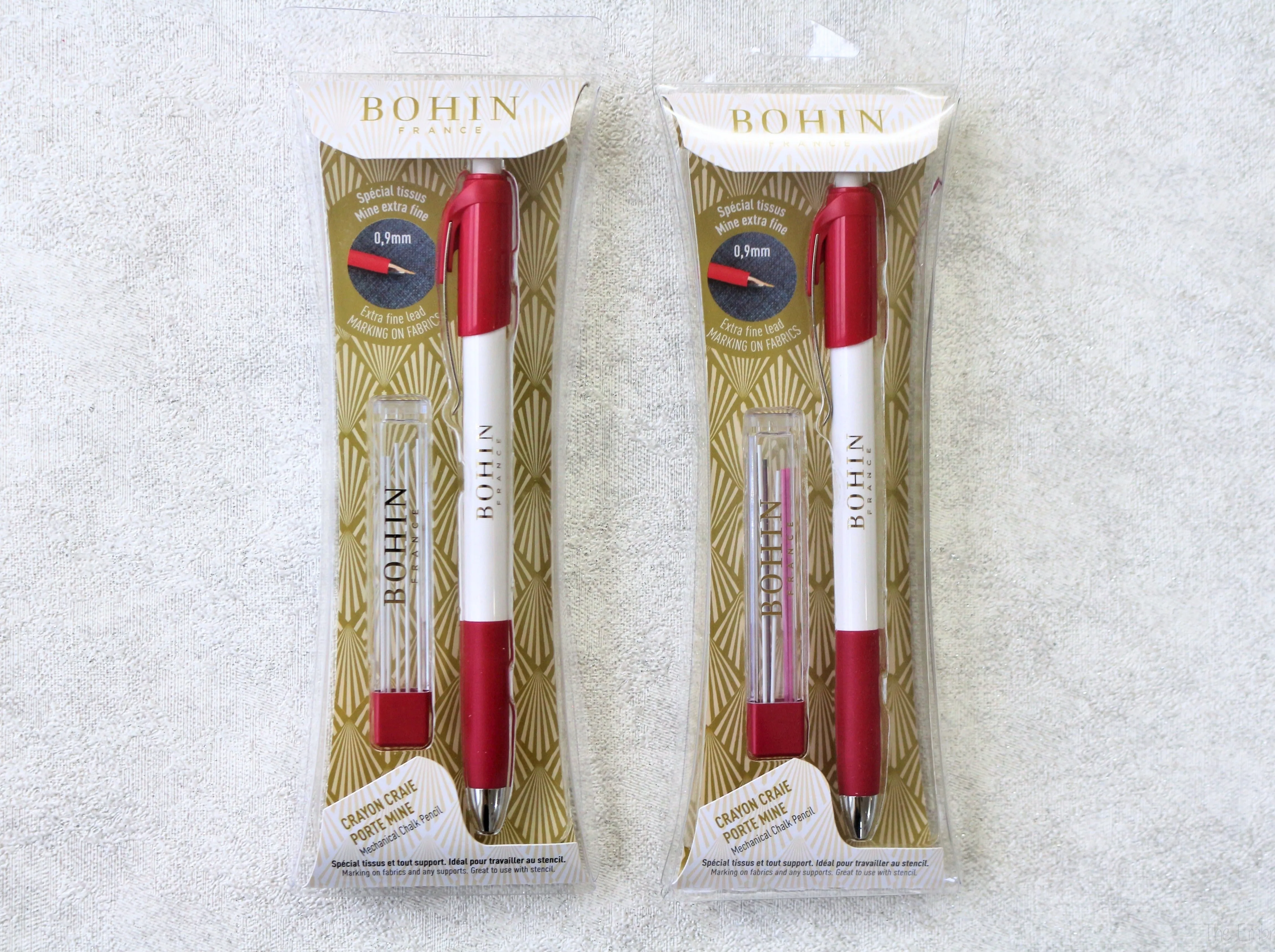 Bohin Extra Fine Mechanical Chalk Pencil 0.9mm   Refill (White Only & Mixed)