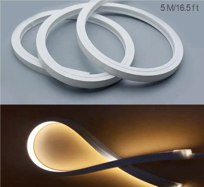 Cool White Neon Flex 6000K 48V 16x16mm Flat Shape Vertical Bending IP65 Waterproof LED Neon Flex Only