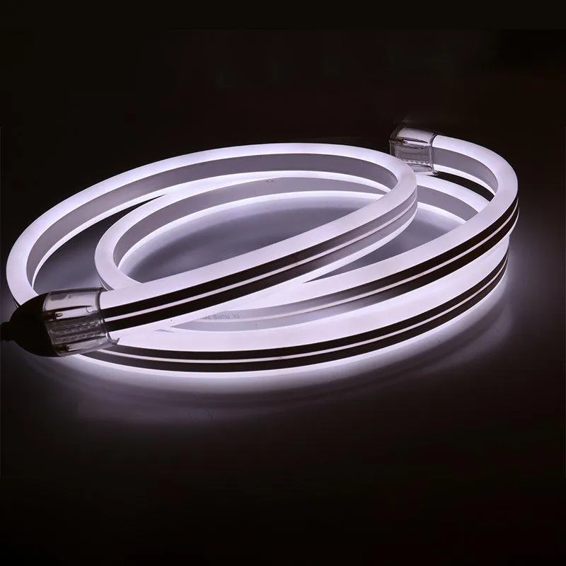 Cool White Neon Flex Double Side 220V 240V 120LED/m 8x16mm IP67 Waterproof Full Kit