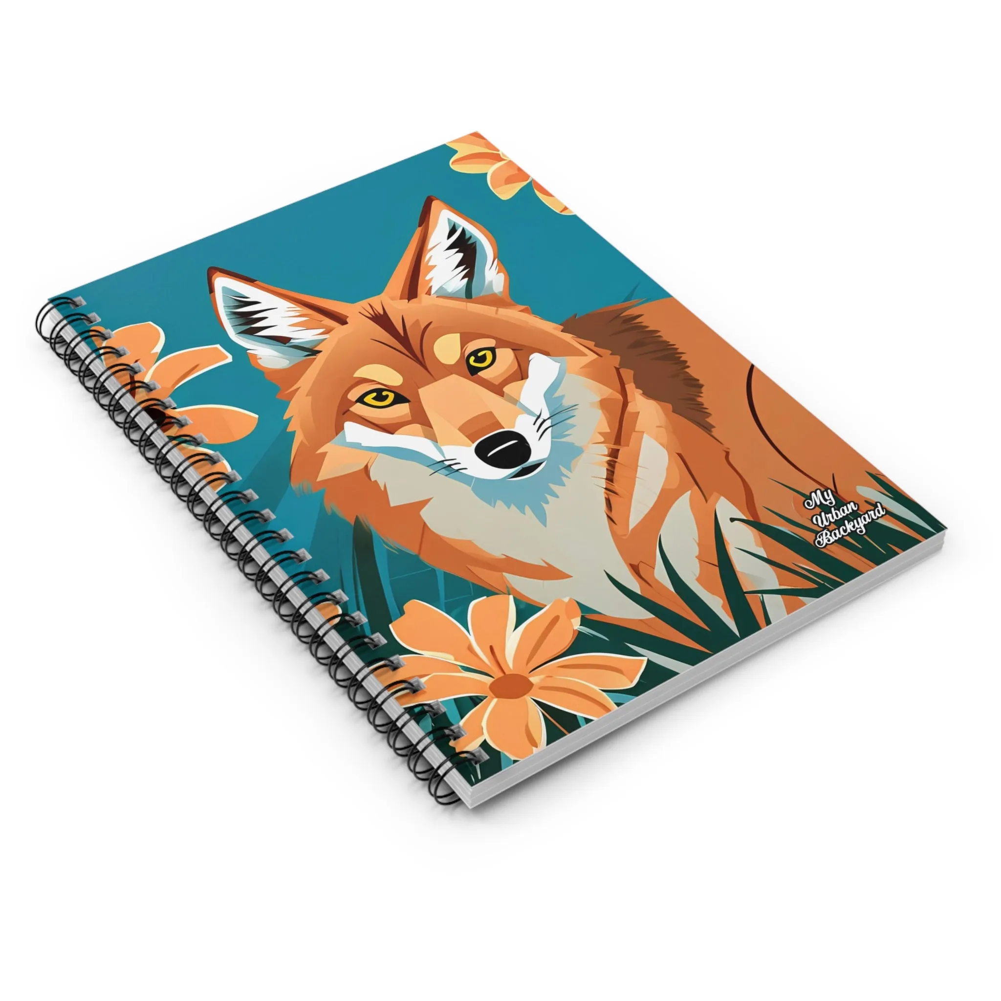 Coyote and Flowers, Spiral Notebook Journal - Write in Style