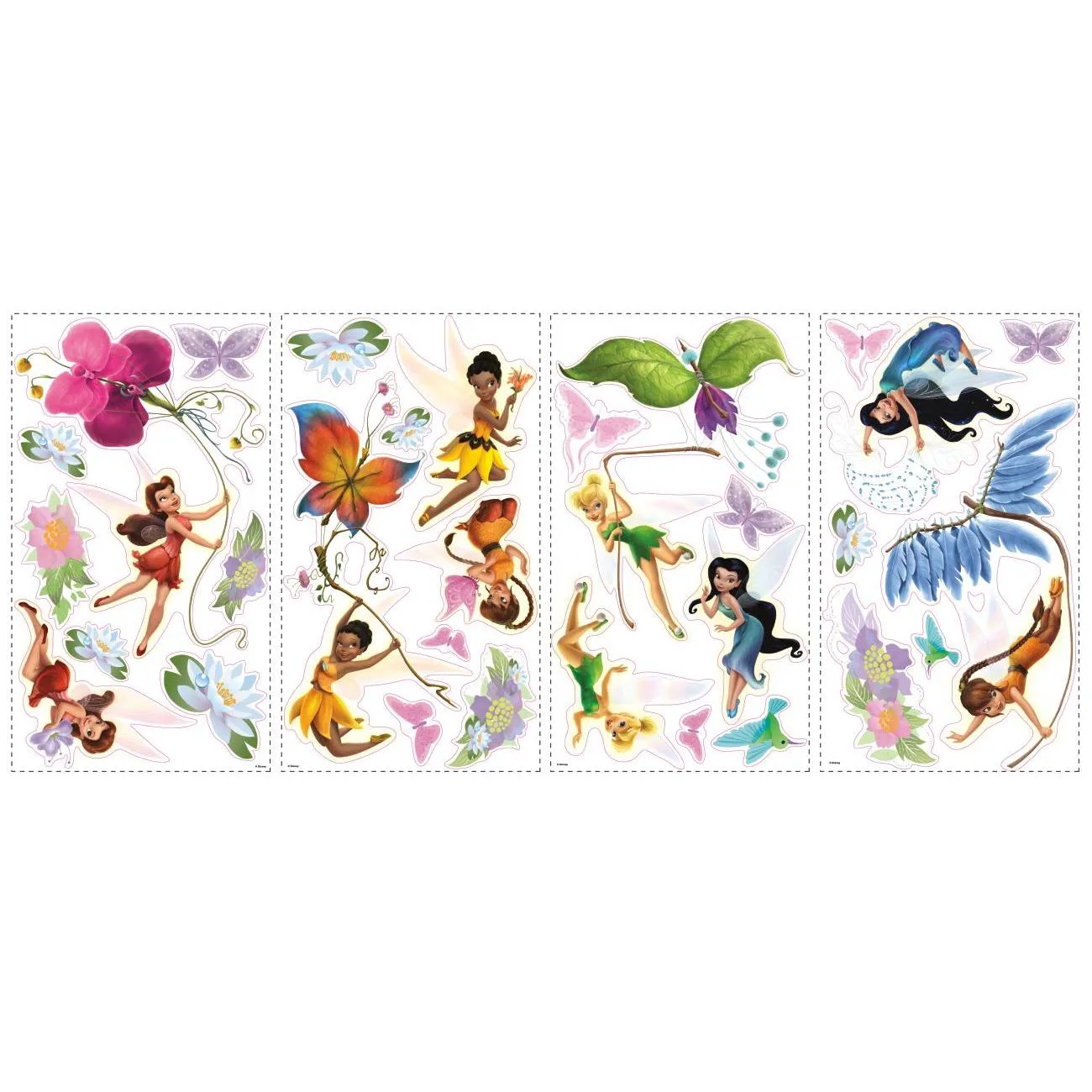 Disney Fairies Wall Decals with Glitter