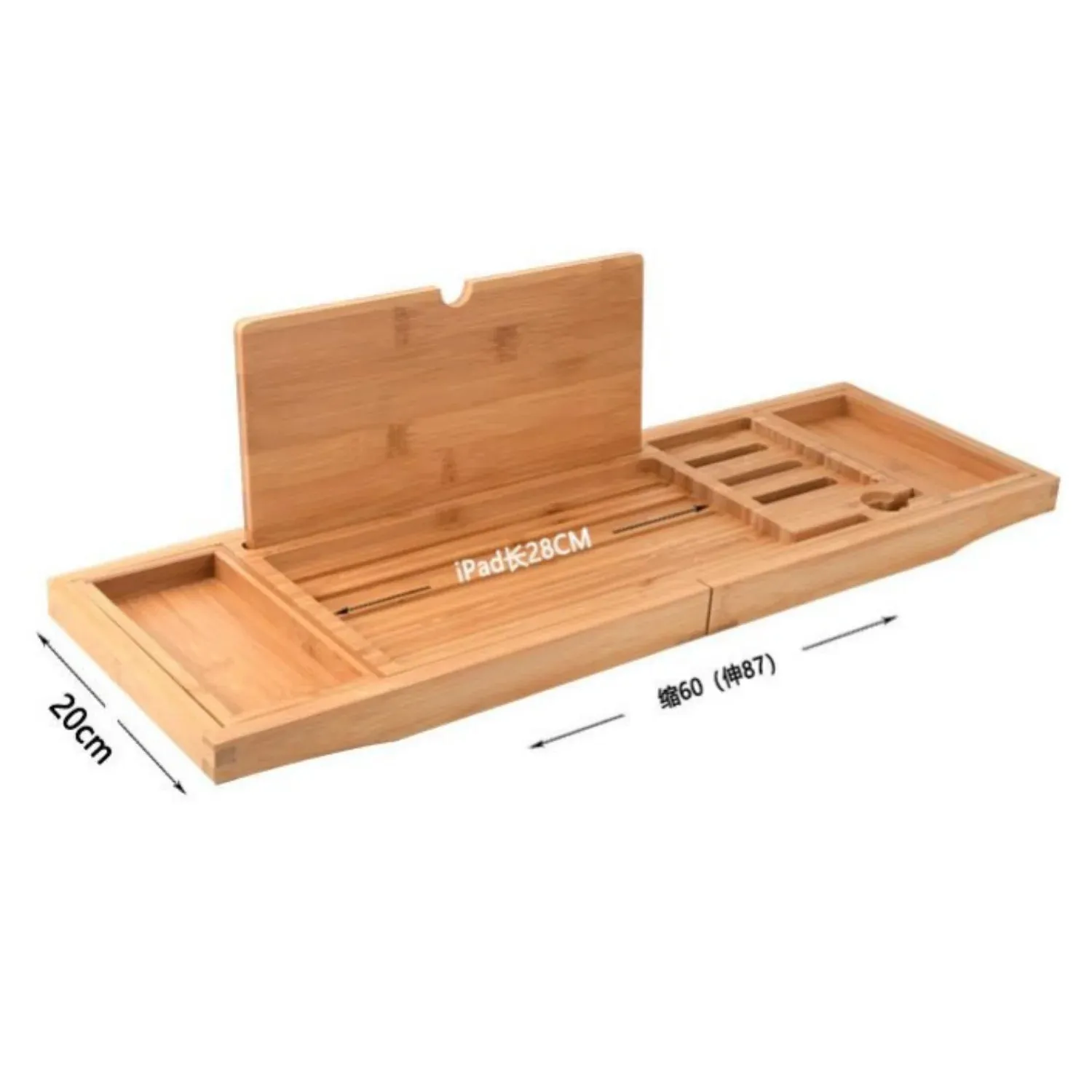 Expandable Luxury Wooden Bathtub Caddy Tray