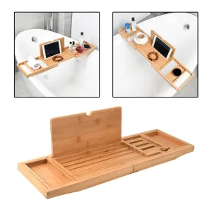 Expandable Luxury Wooden Bathtub Caddy Tray