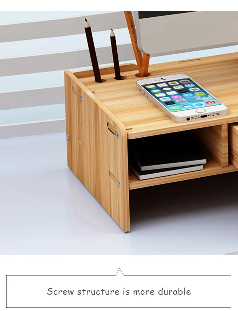 Home Office Wooden Monitor Riser Stand