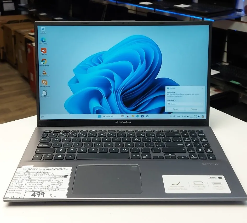 Laptop ASUS VivoBook X512J i5-1035G1 12Go 256Go NVMe HDMI Win11 garantie 6 mois   tx