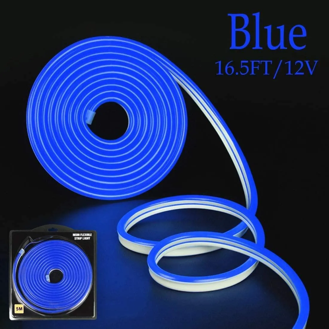 Mini Blue LED Neon Flex DC 12V 6x12mm 120LED/m IP65 Waterproof 2.5cm Cut