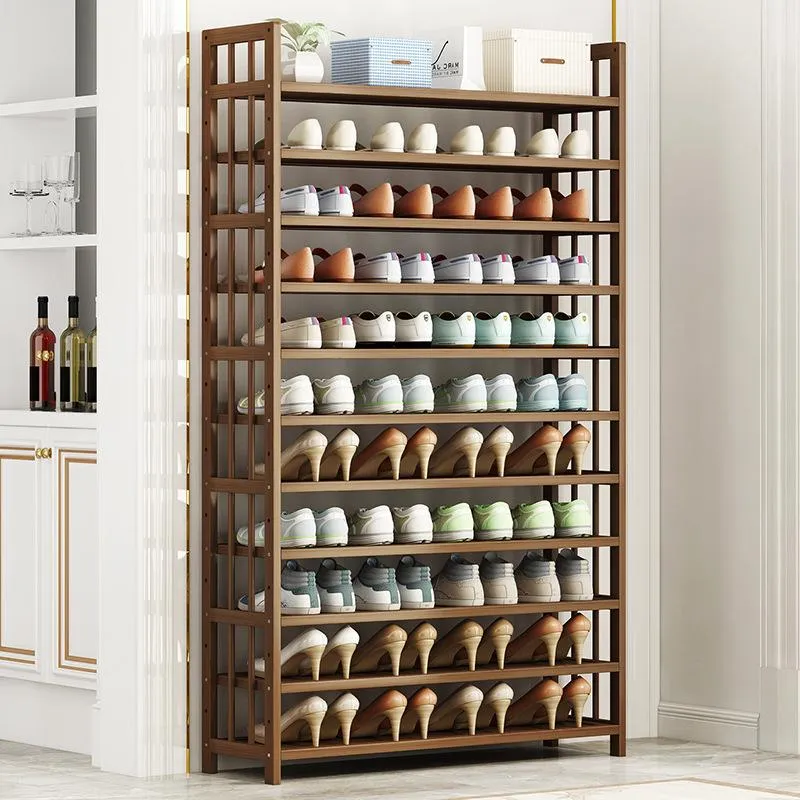 Multi-Tier Tower Bamboo Wooden Shoe Rack Corner Shelf Stand Storage Organizer