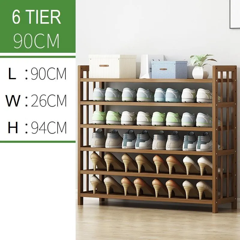 Multi-Tier Tower Bamboo Wooden Shoe Rack Corner Shelf Stand Storage Organizer