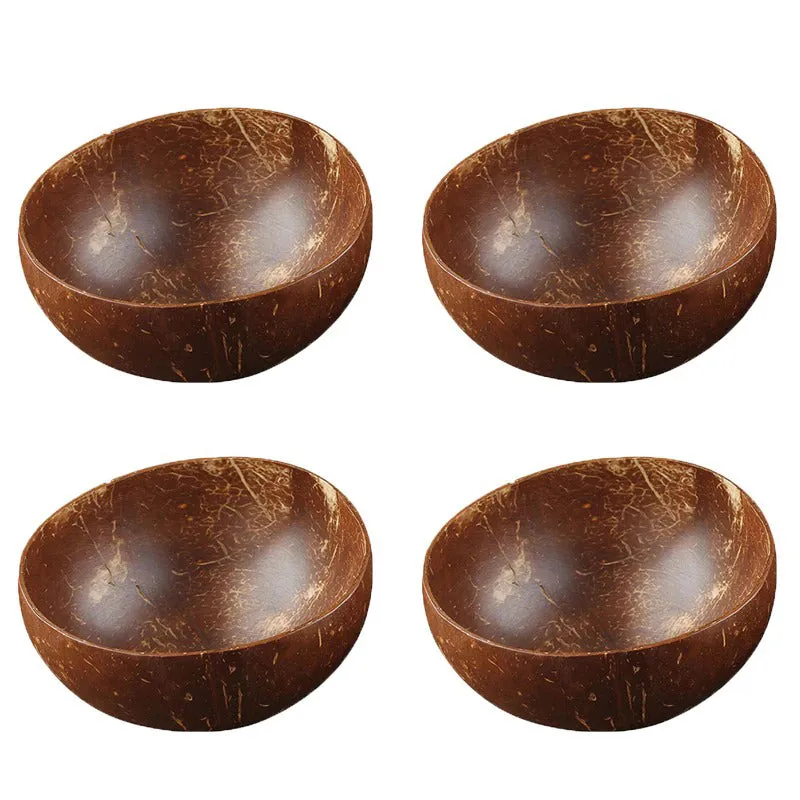 Natural Coconut Bowl Wooden Tableware Spoon Set Decorative Dinnerware