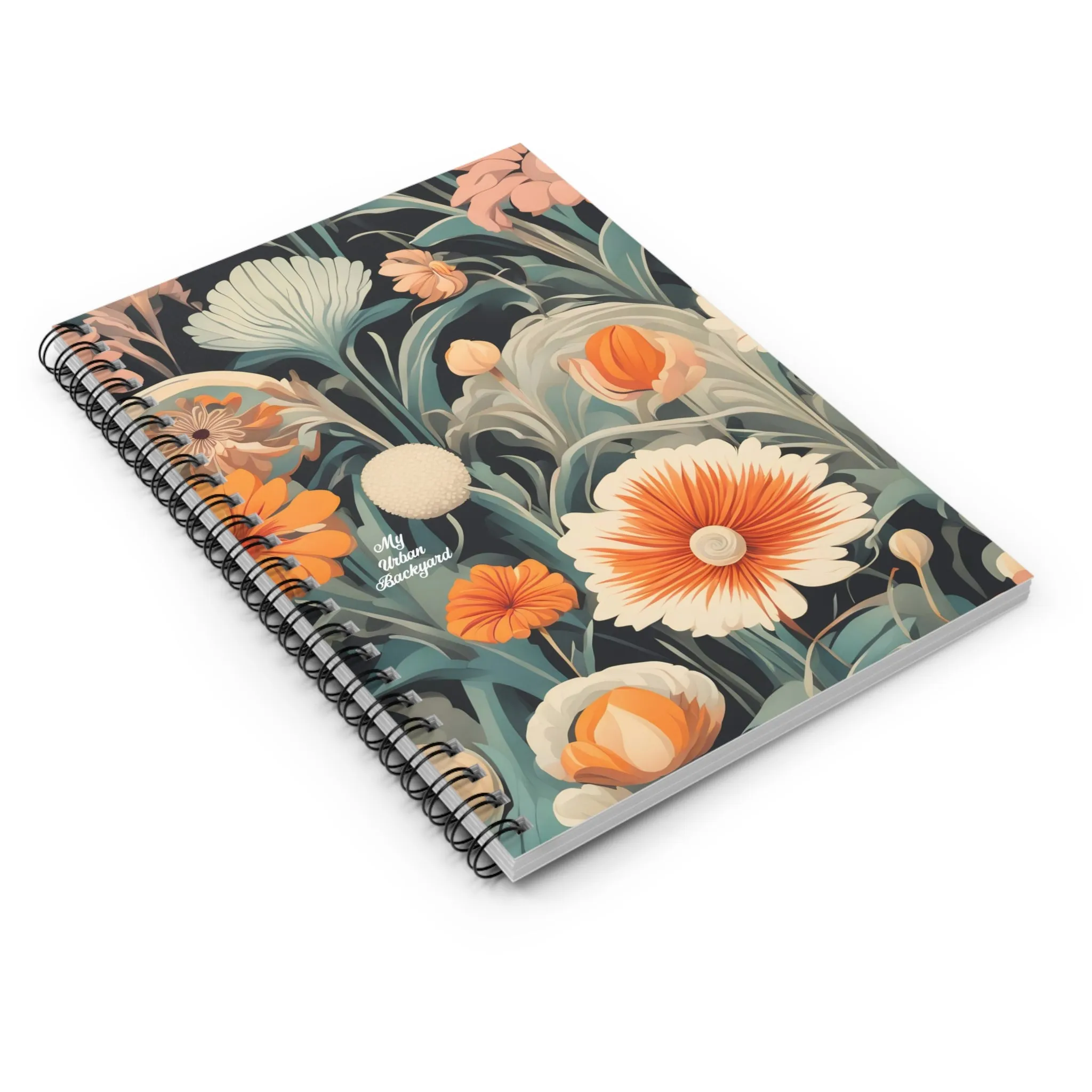 Orange and White Flowers, Spiral Notebook Journal - Write in Style