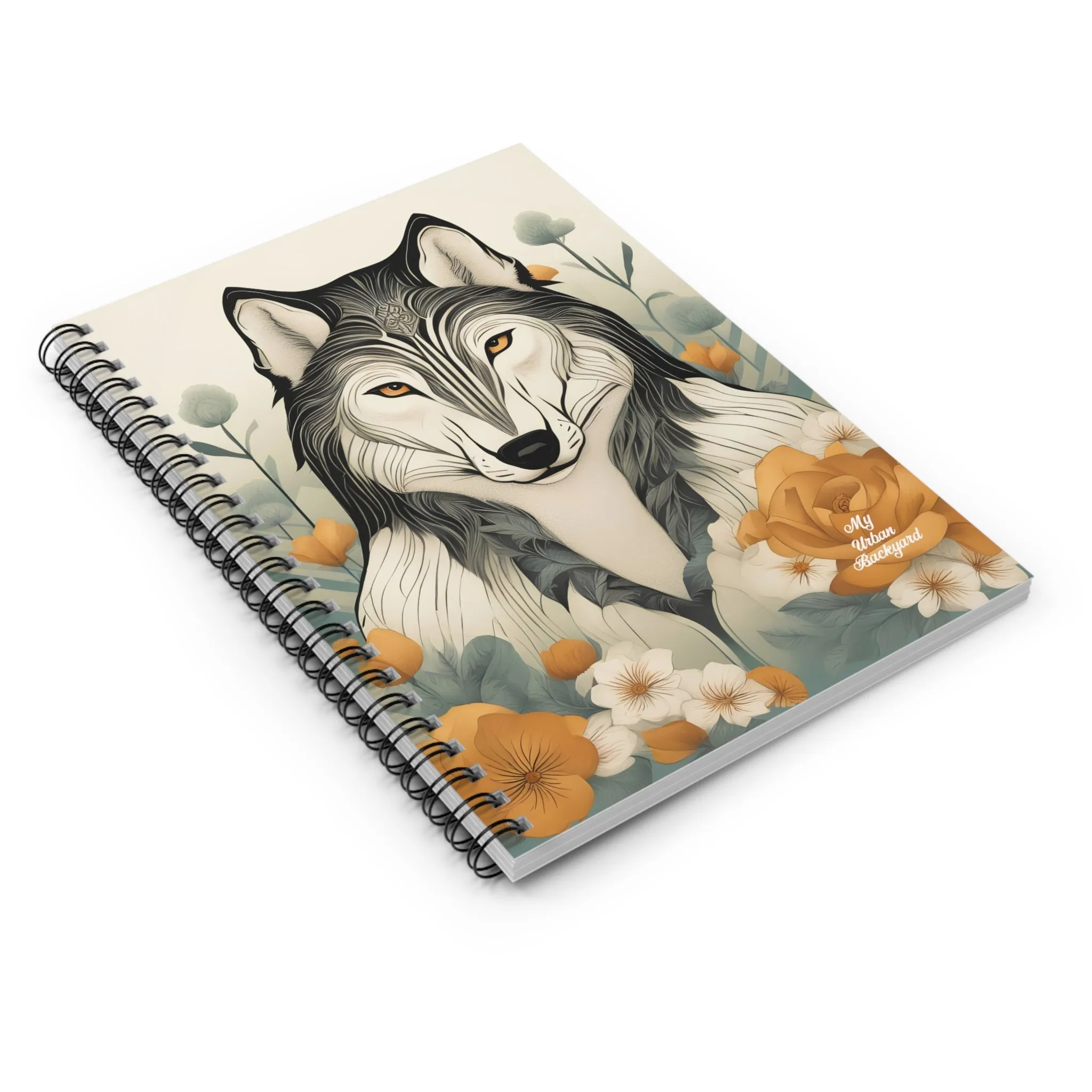 Orange-Eyed Wolf, Spiral Notebook Journal - Write in Style