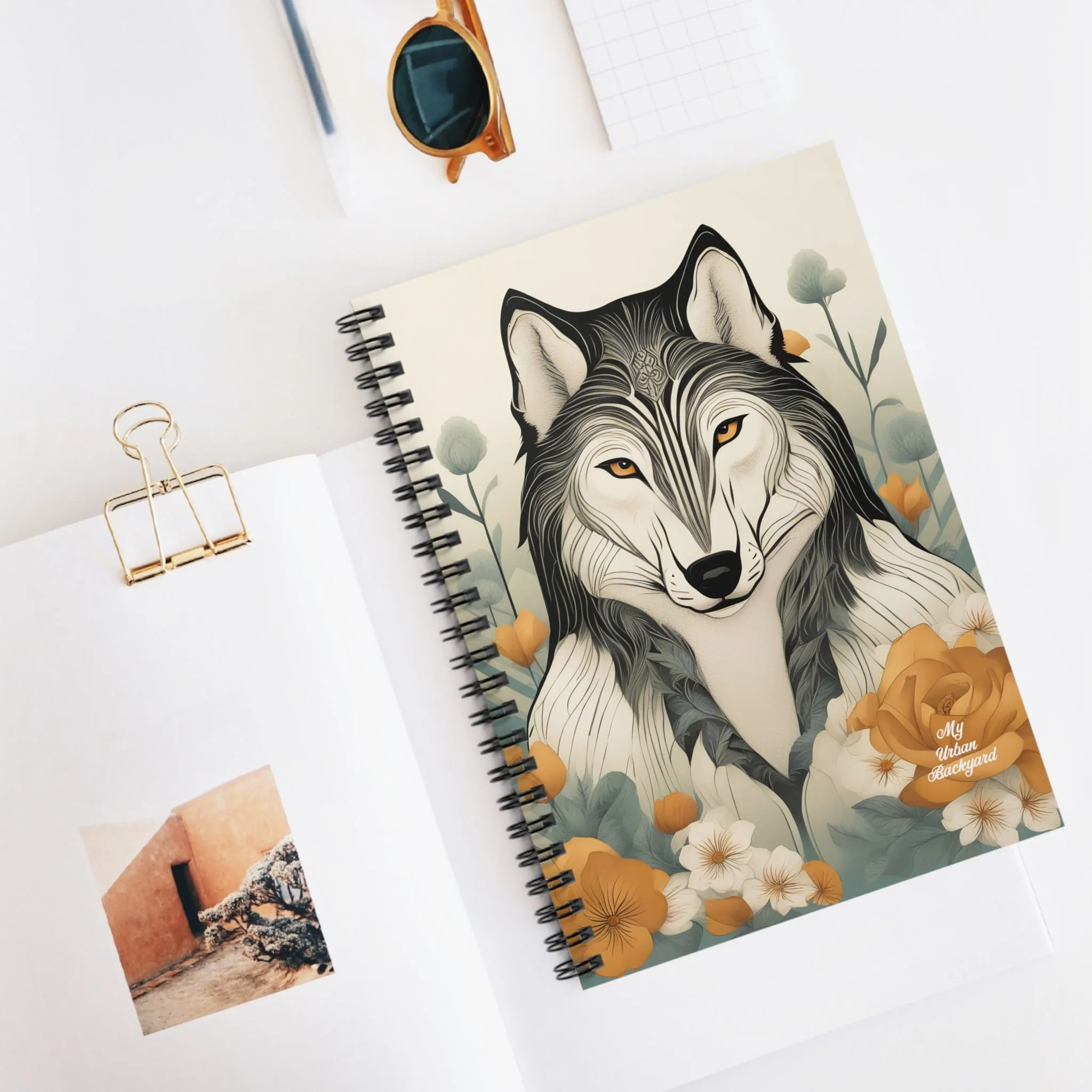 Orange-Eyed Wolf, Spiral Notebook Journal - Write in Style