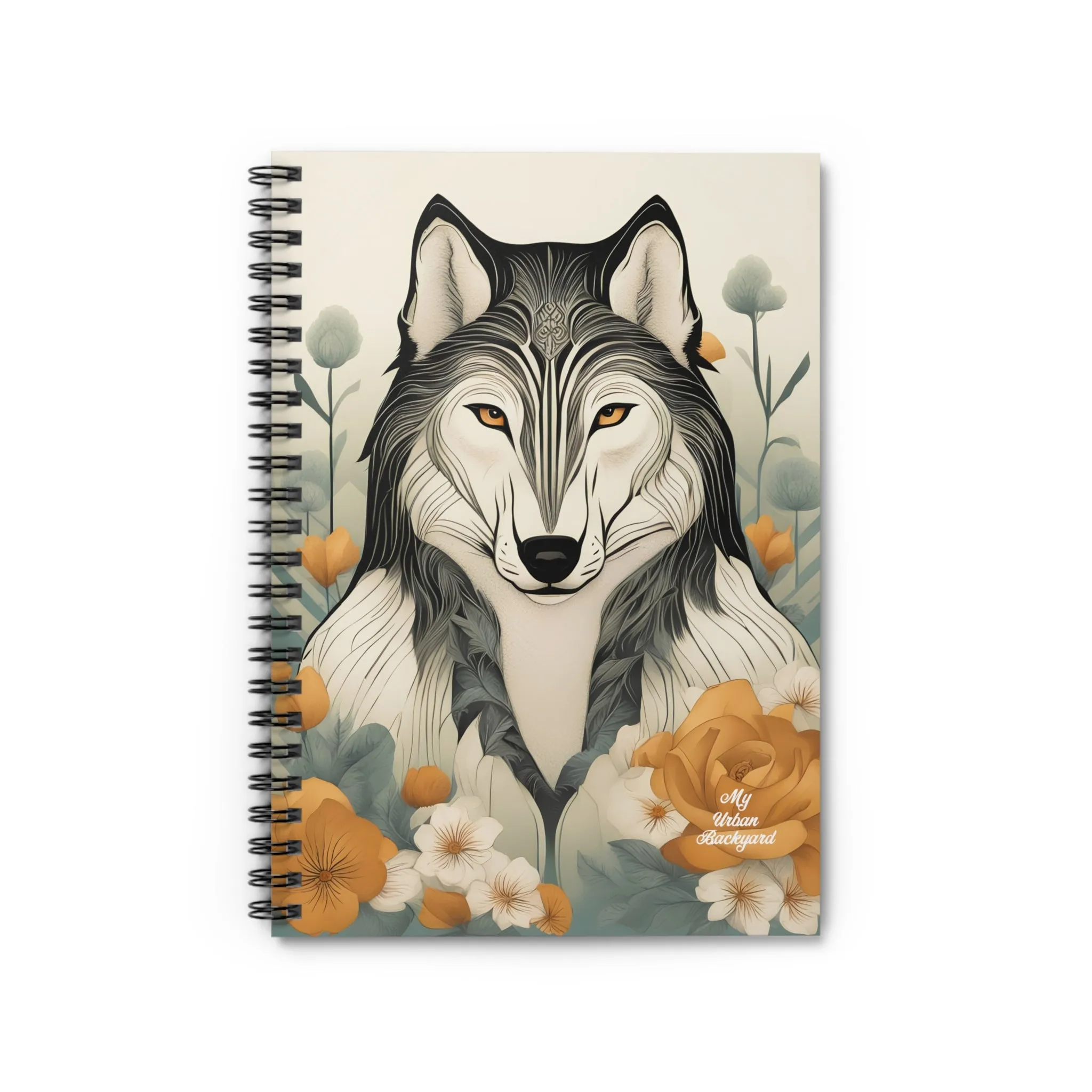 Orange-Eyed Wolf, Spiral Notebook Journal - Write in Style