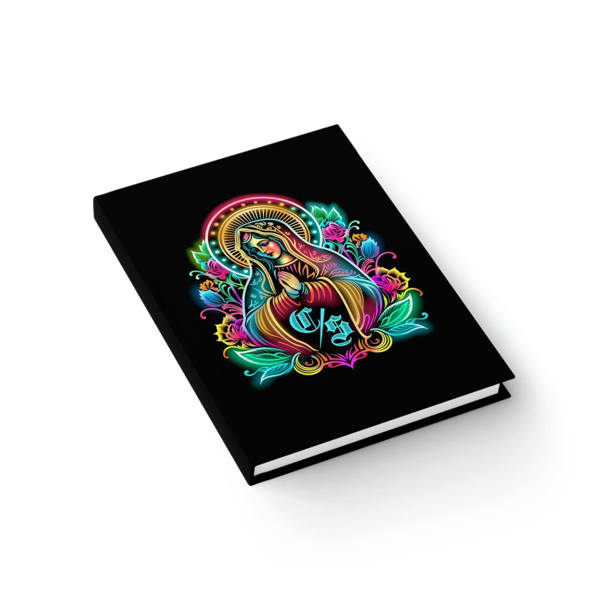 Our Lady Of Guadalupe Con Safos  Floral Blank Journal