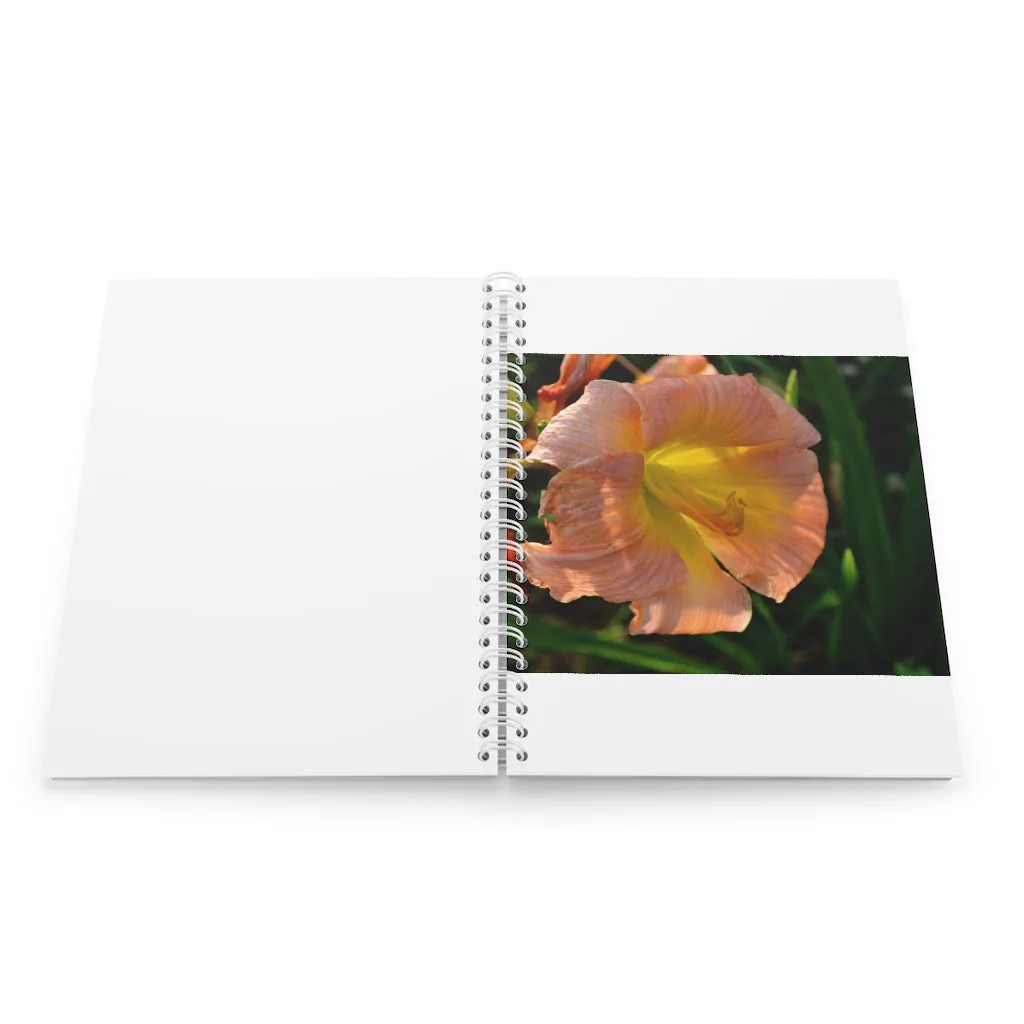 Peach and Yellow Flower Spiral Notebook