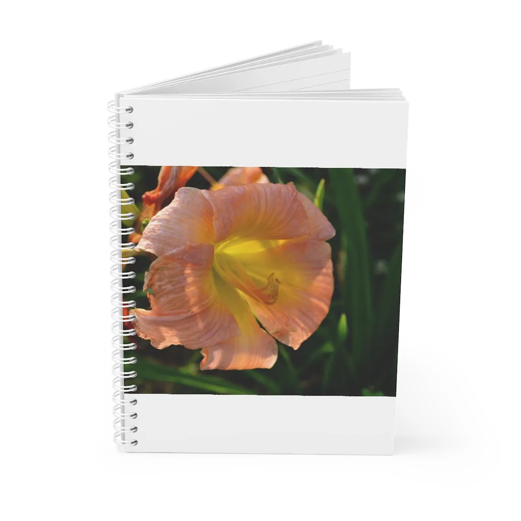 Peach and Yellow Flower Spiral Notebook