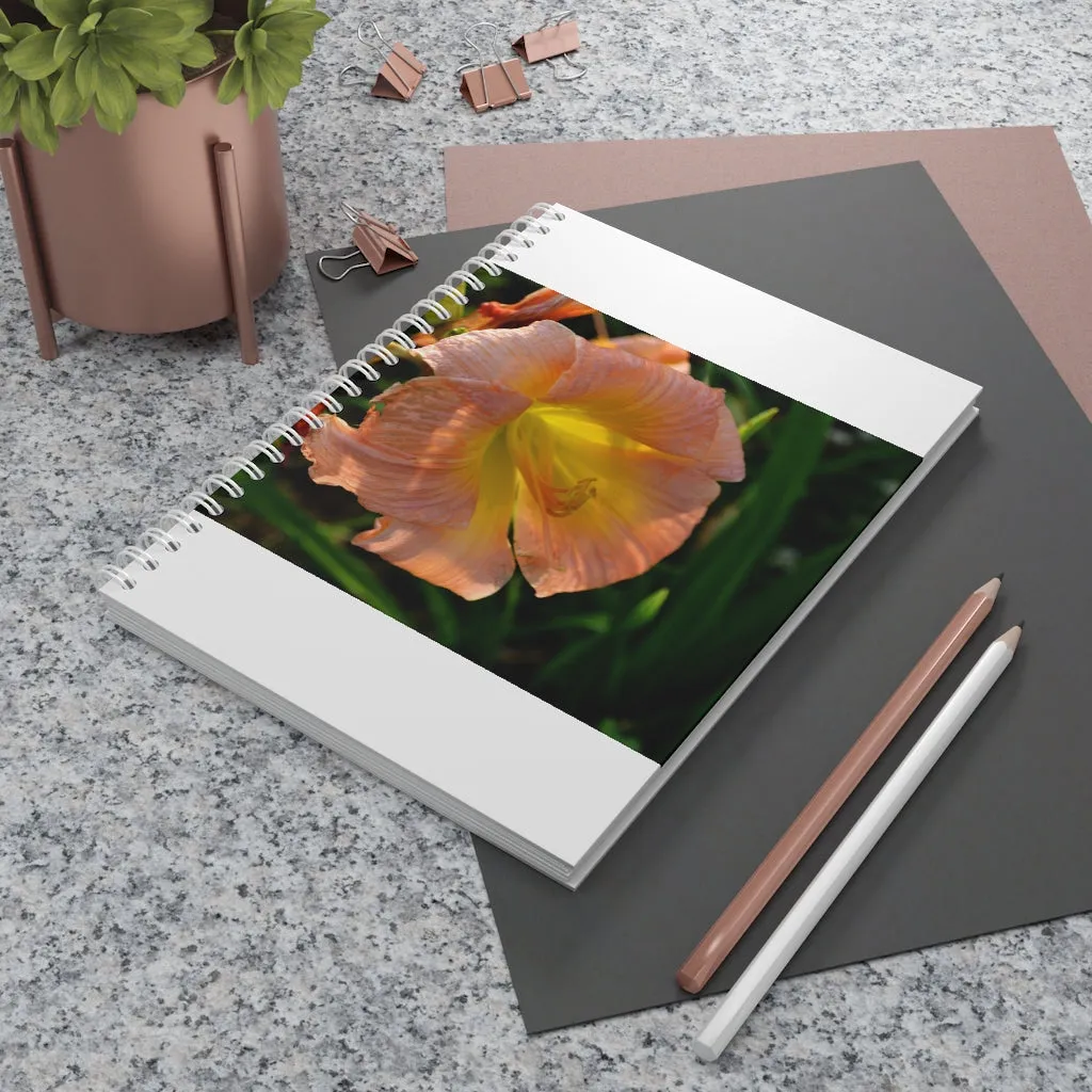 Peach and Yellow Flower Spiral Notebook