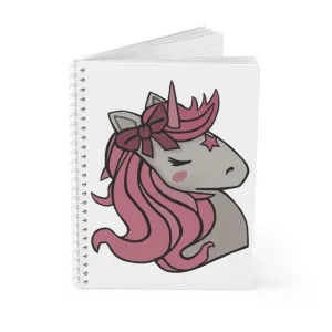 Pink Hair Unicorn Spiral Notebook