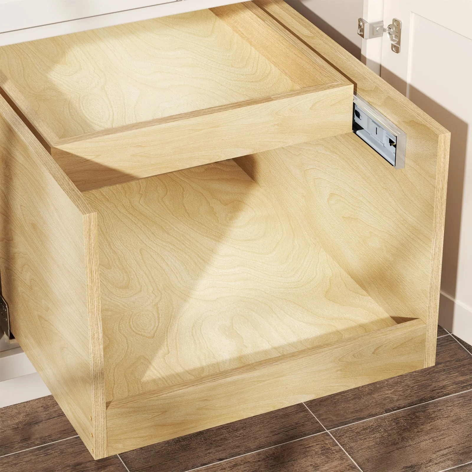 Retractable Double-Drawer Pull Out Cabinet Organizer