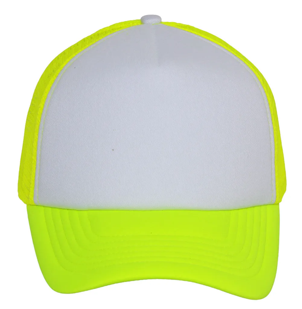 Structured Neon Trucker Mesh Hat