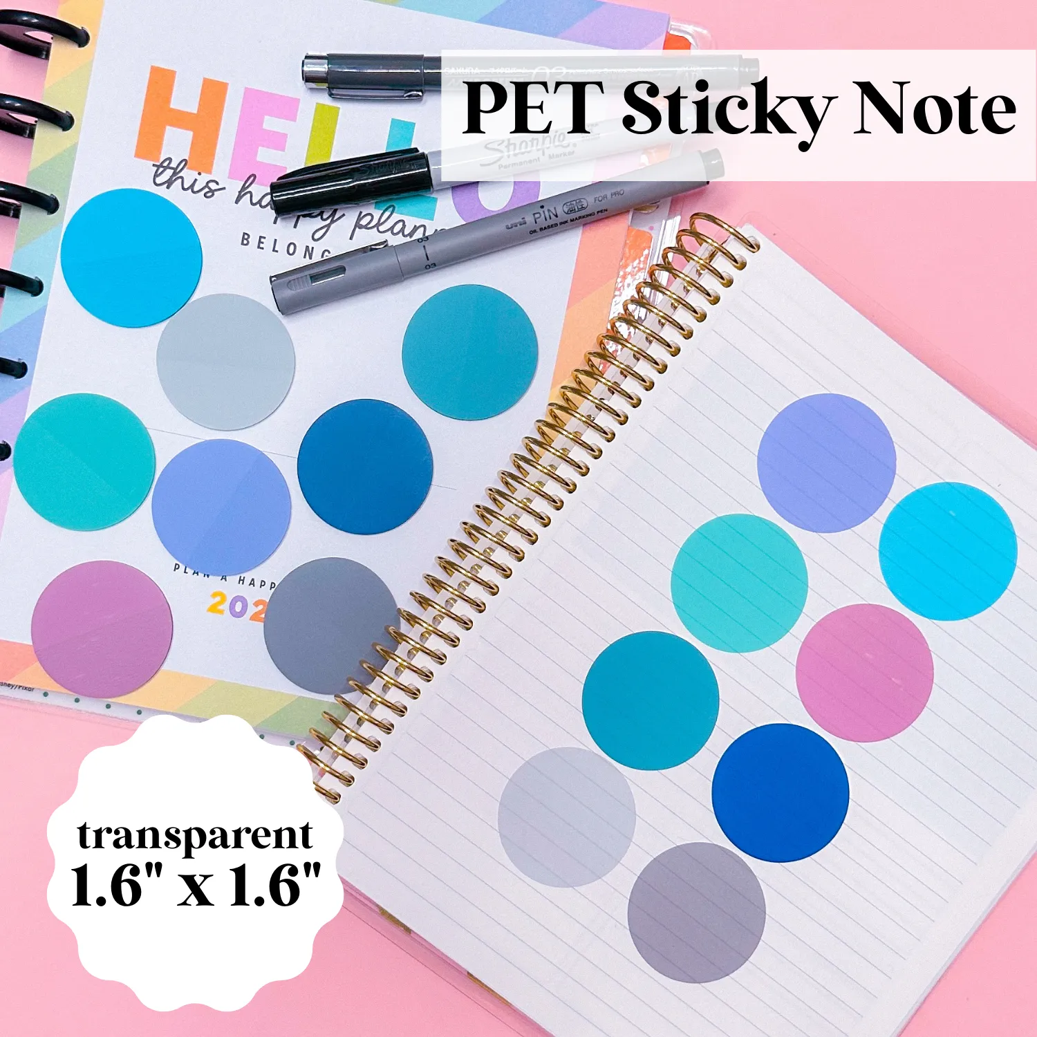 Transparent Sticky Notes - 1.6 x1.6 (ERAS Circles)