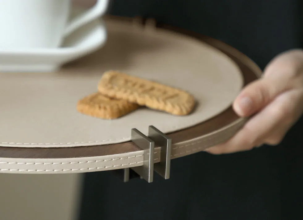 Walnut Wooden Leather Tray