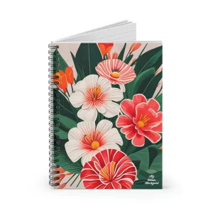 White and Red Flowers, Spiral Notebook Journal - Write in Style