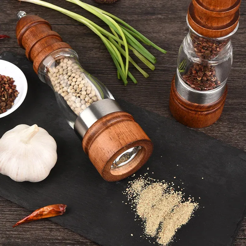 Wooden Salt and Pepper Grinder Set Wood and Acrylic Mills