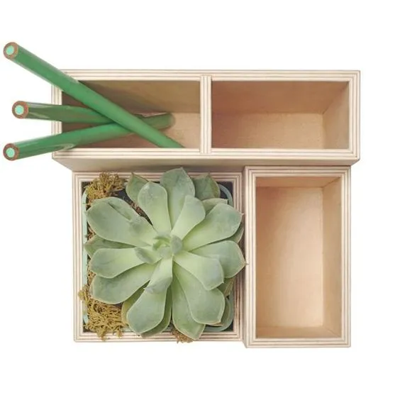 Wooden Stationery Organizer