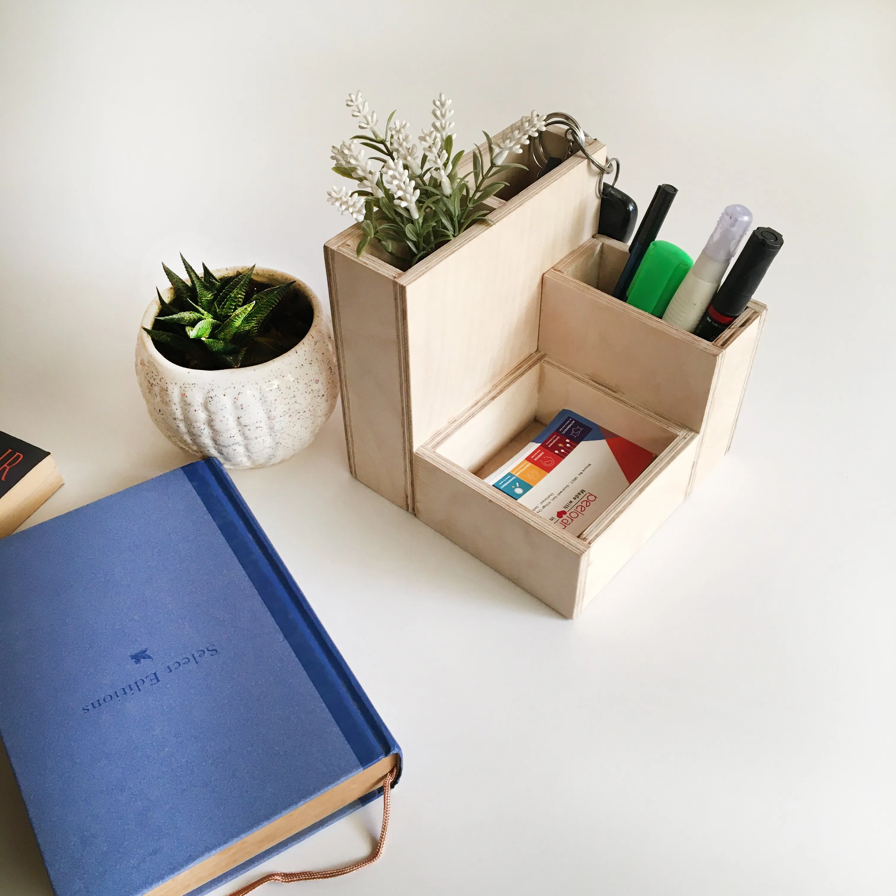 Wooden Stationery Organizer